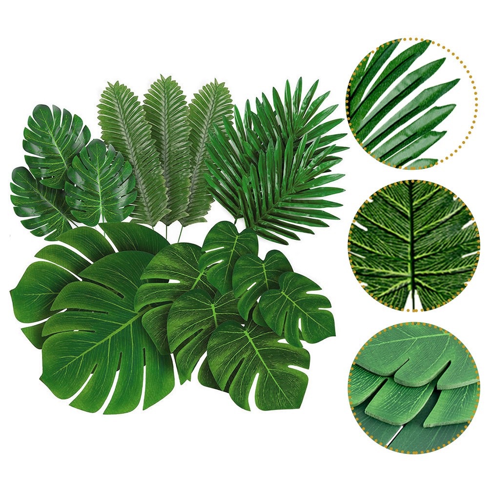 60Pcs Lifelike Faux Monstera Leaves for Table Setting Home and Office Decor