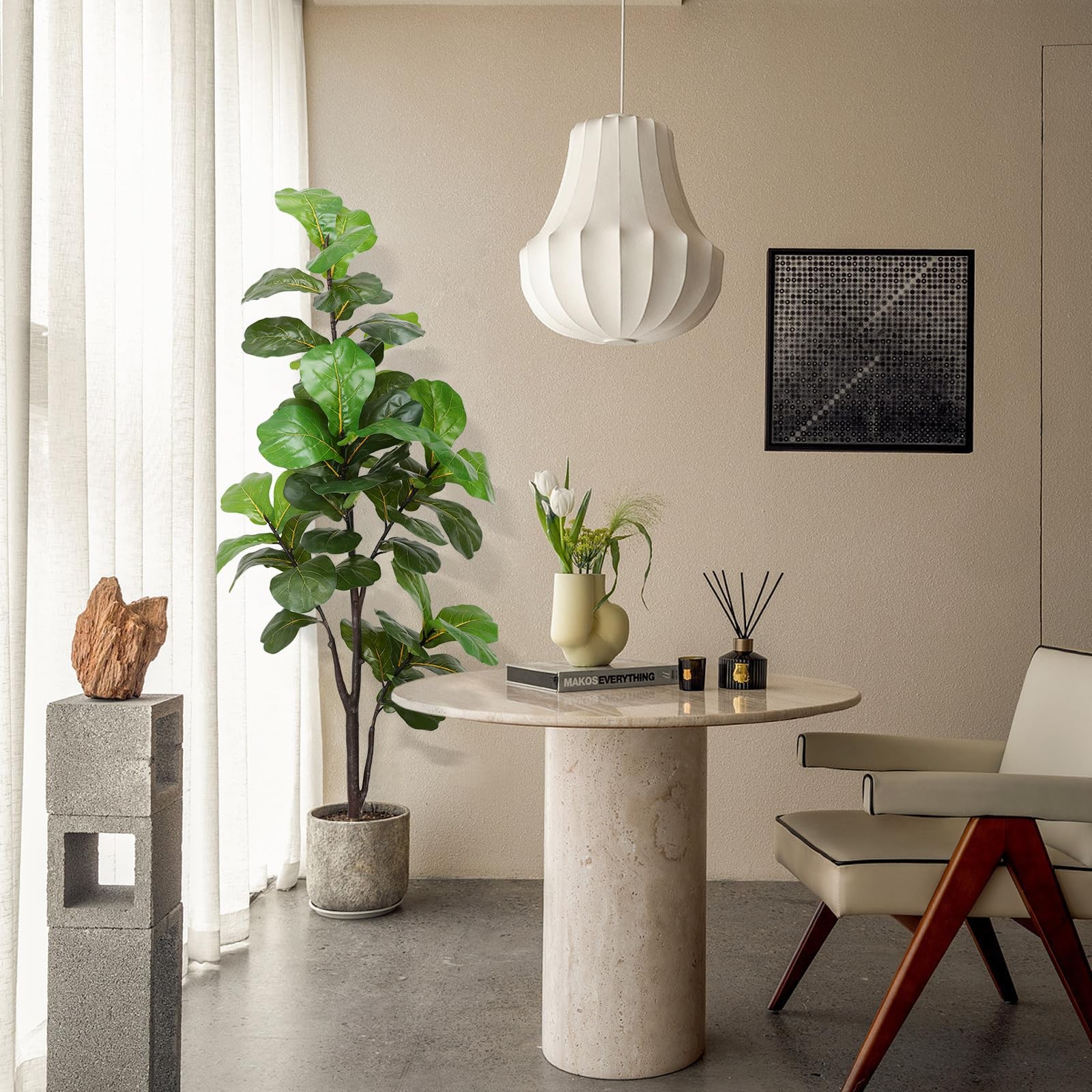 Pertivery Artificial Fiddle Leaf Fig Tree 6ft,