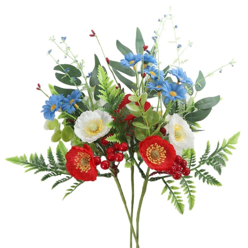 Silk Floral Stems Wedding Centerpieces Lifelike Petals Flexible Plastic Wires