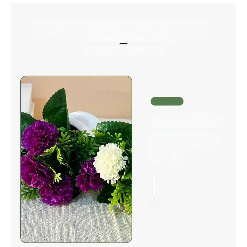 Silk Carnation Flower Arrangement 5 Pack for Living Room Bedroom Decor