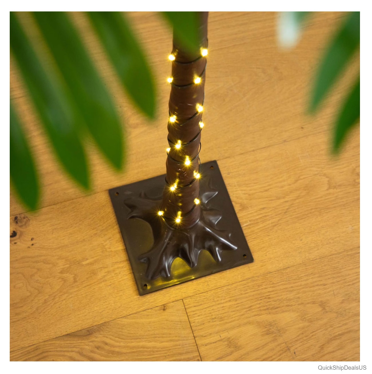 Artificial Palm Tree 4ft UV Resistant Lighted 127 Warm White LED Lights Indoor