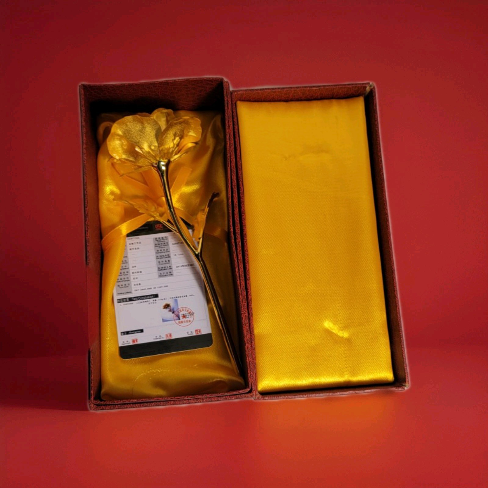Junyi Gold Dipped Rose With Card Certifying Authenticity