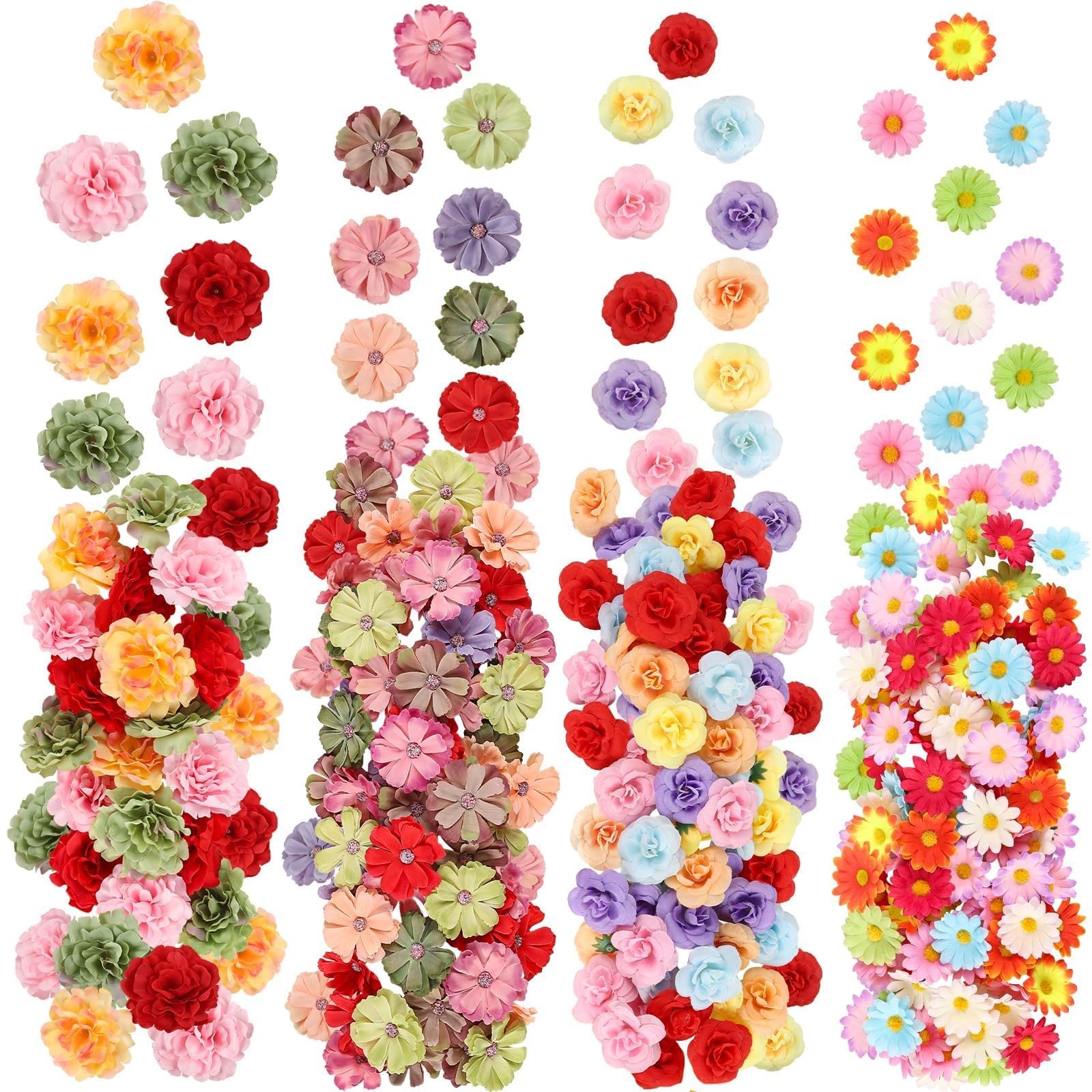 310Pcs Fake Flower Heads Mini Artificial Flower Bulk Silk Flowers for Decorat…