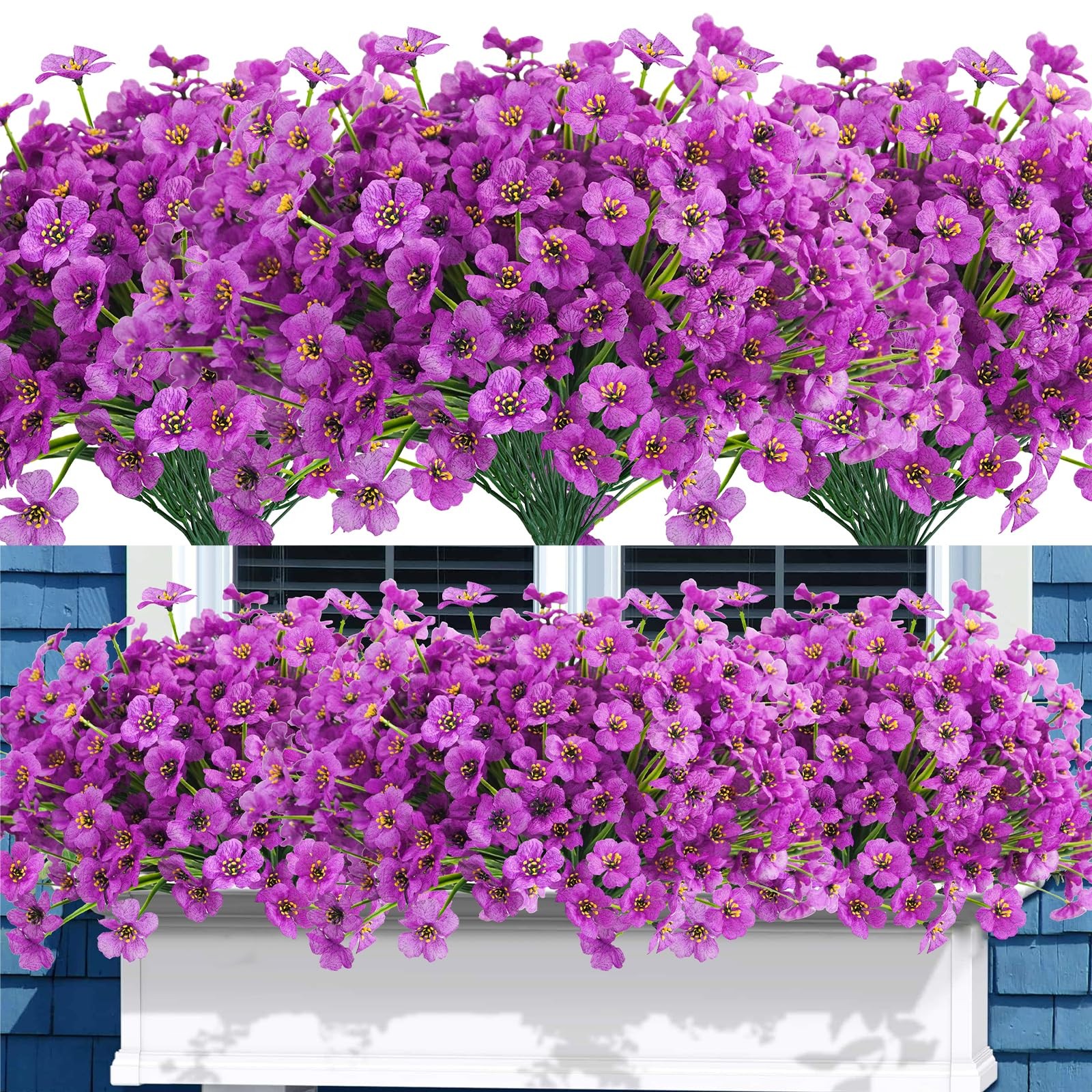 Artificial Flowers 72PCS UV Resistant 9.45″ Wide X 13″ Length – Outdoor Home