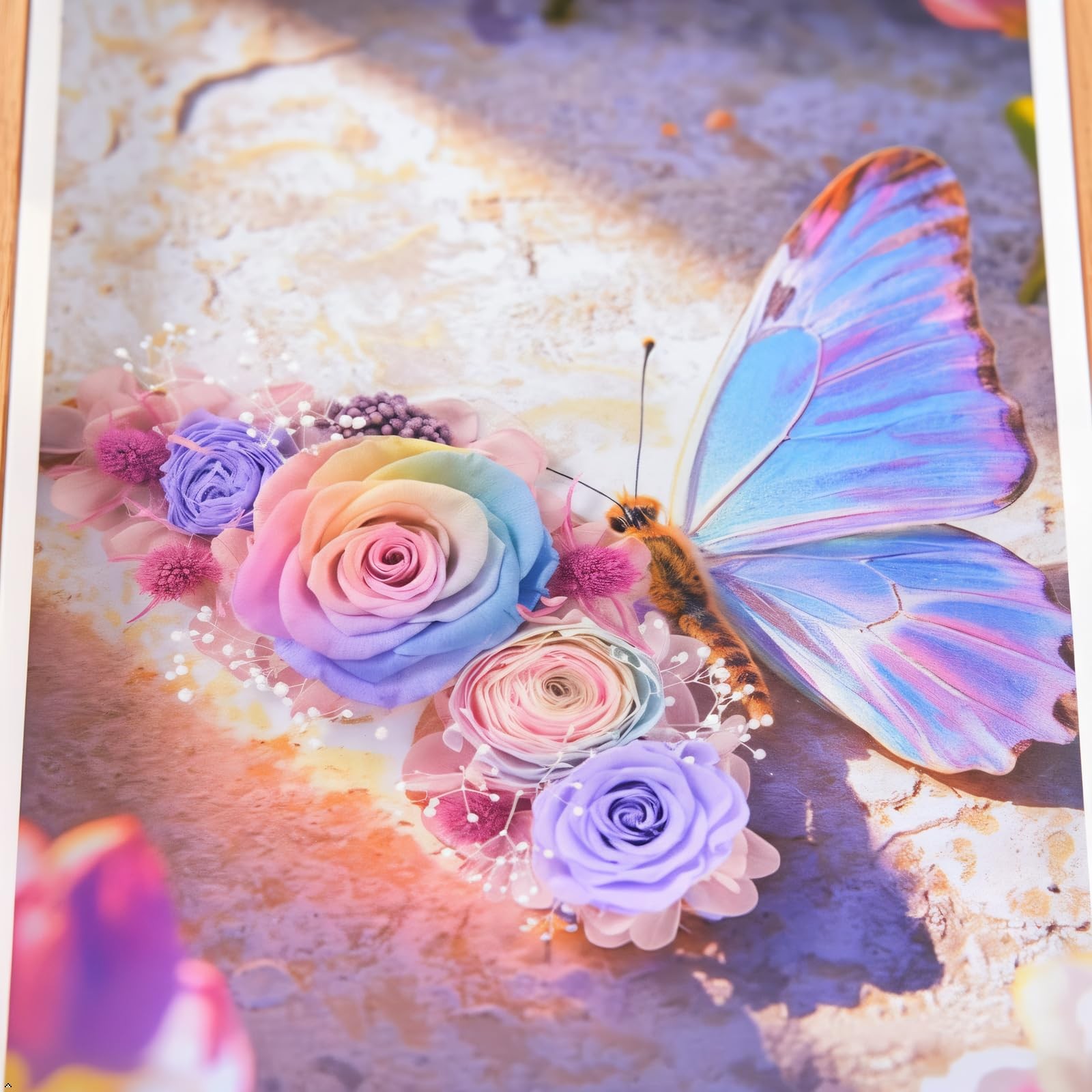 Worthfan Preserved Flower Butterfly Shadow Box Frame, 3D Wall Art Decor with …