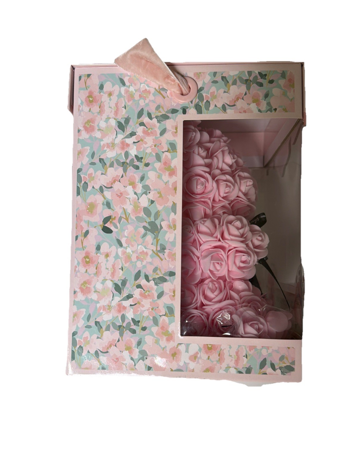 Sakura Pink Rose Flower Teddy Bear – Gift Box (25cm) Mother s Day & Birthday