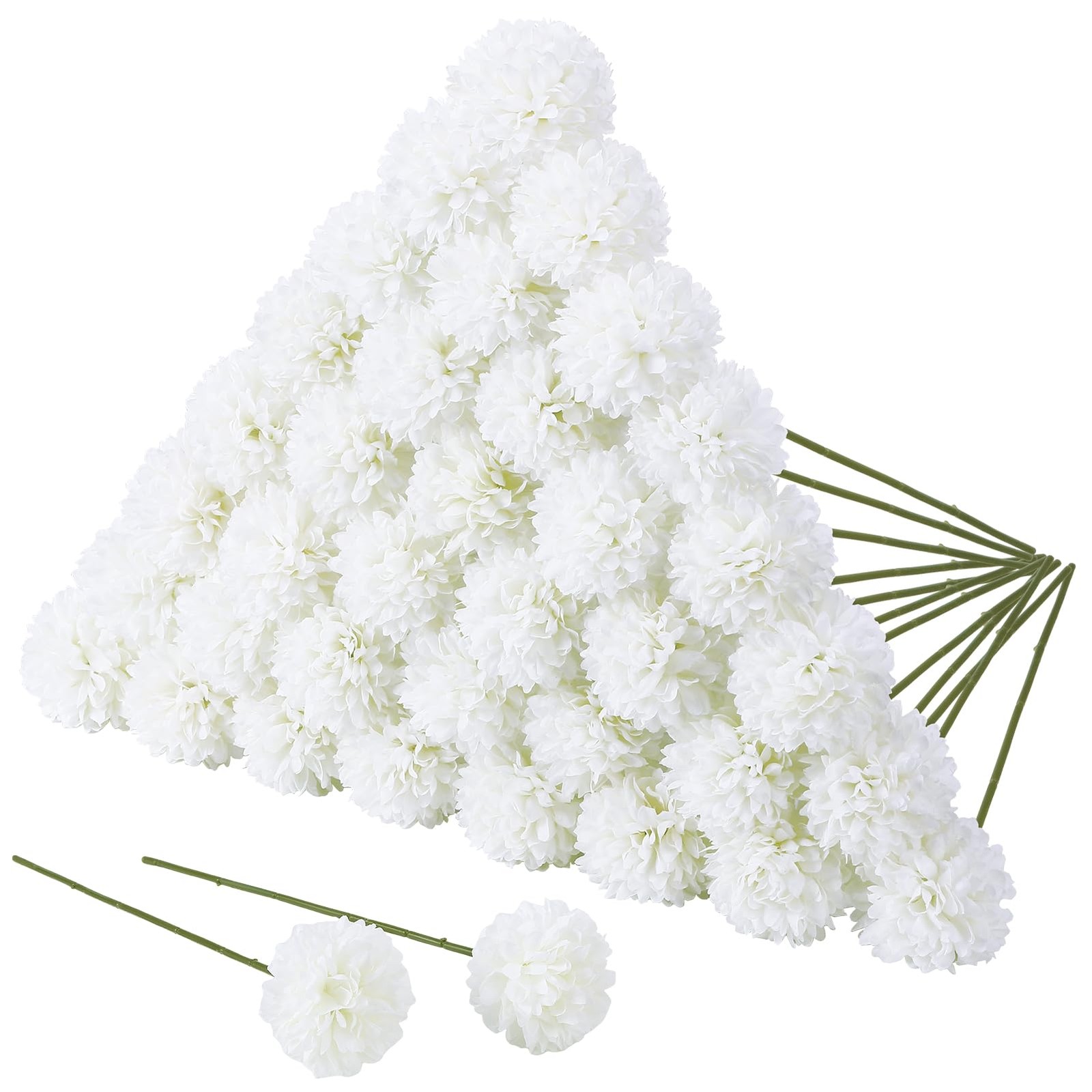 Ovveroche 36 Pcs Artificial Flowers Chrysanthemum, Fake Hydrangea Flowers wit…