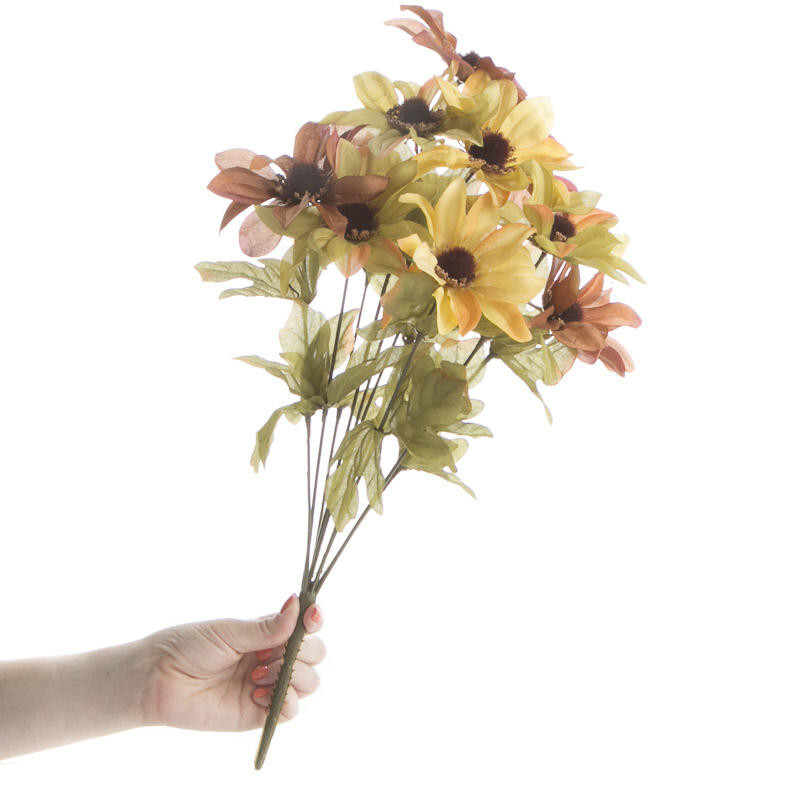 Set of 2 Autumn Harvest Artificial Daisy 18″ Floral Bushes