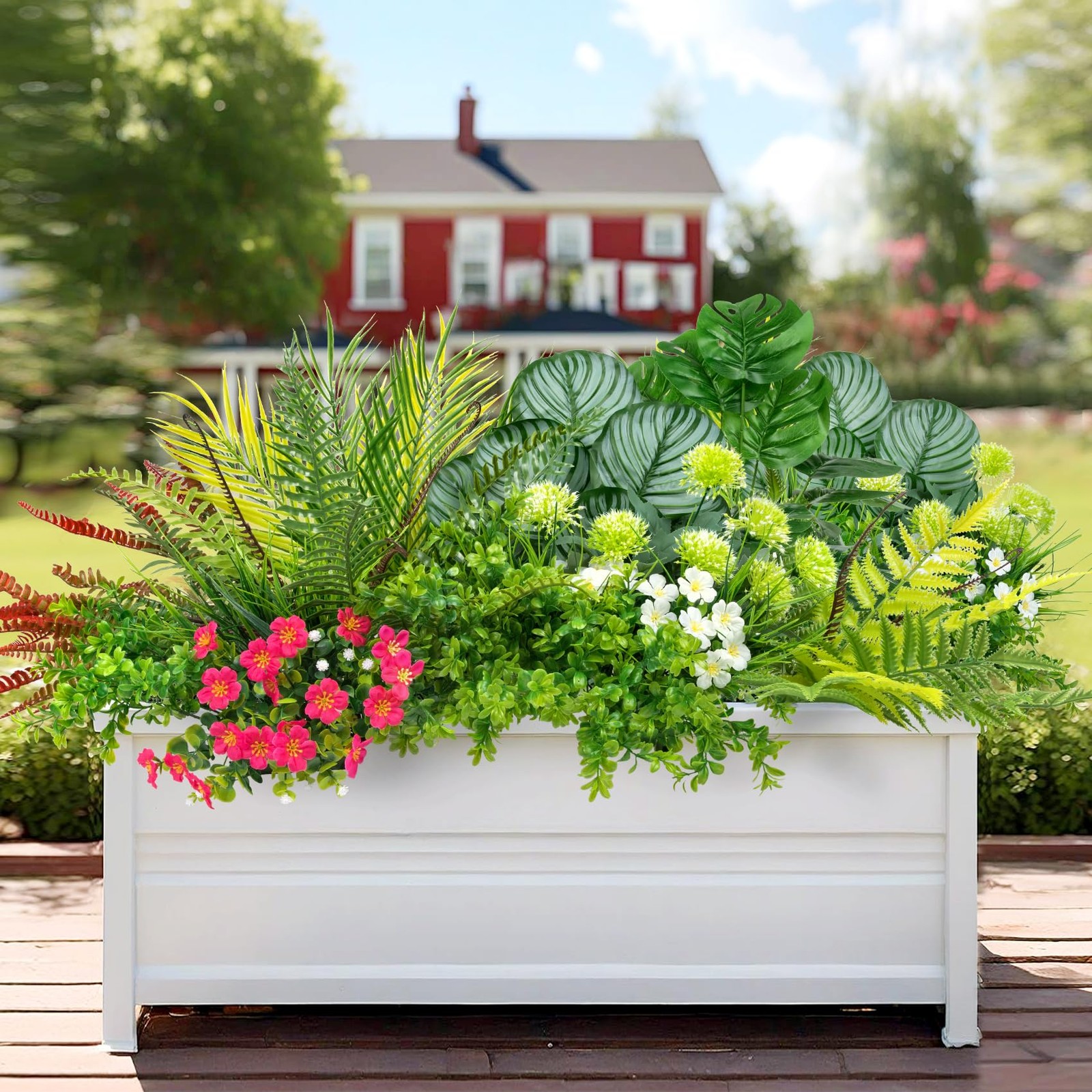 20 Pcs Artificial Plants Outdoor Fake UV Resistant Artificial Flowers Greener…