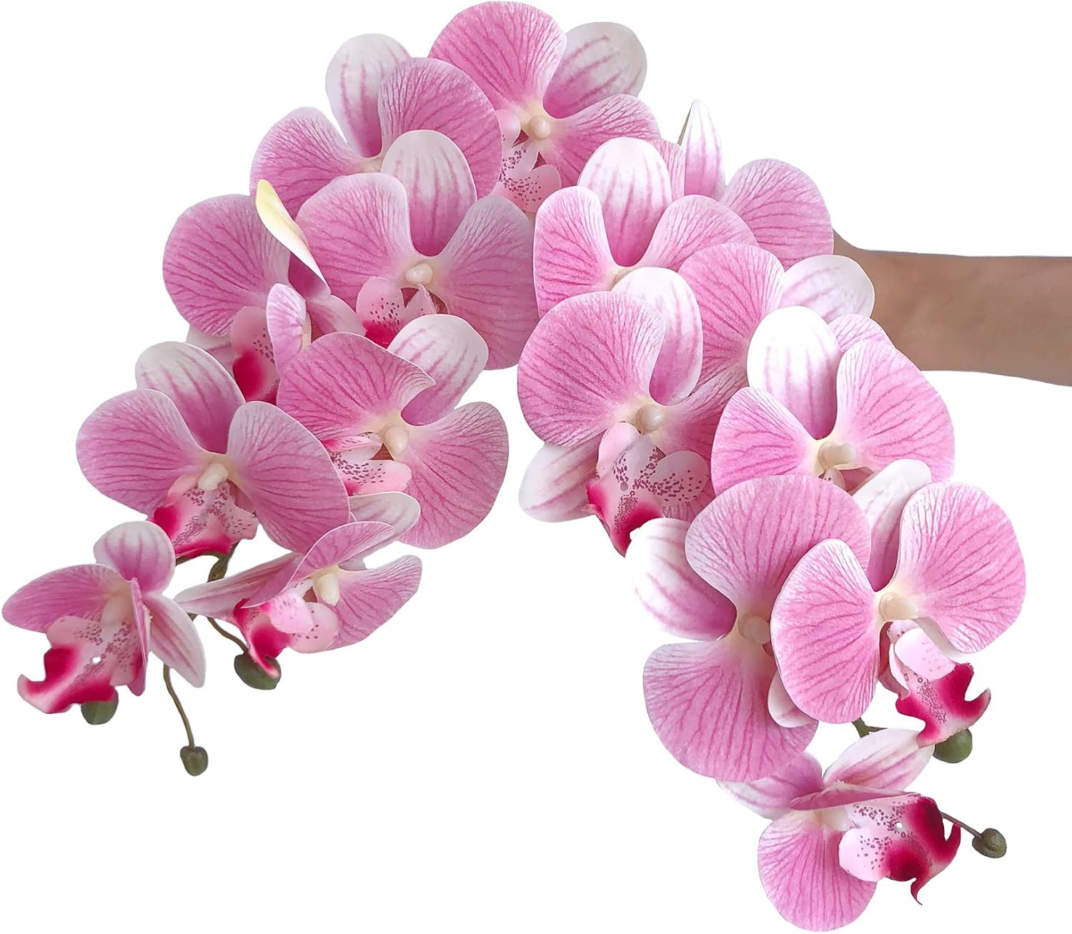 32 Inch Artificial Phalaenopsis Flowers 6 Pcs Artificial Orchid Flowers Stem Pla