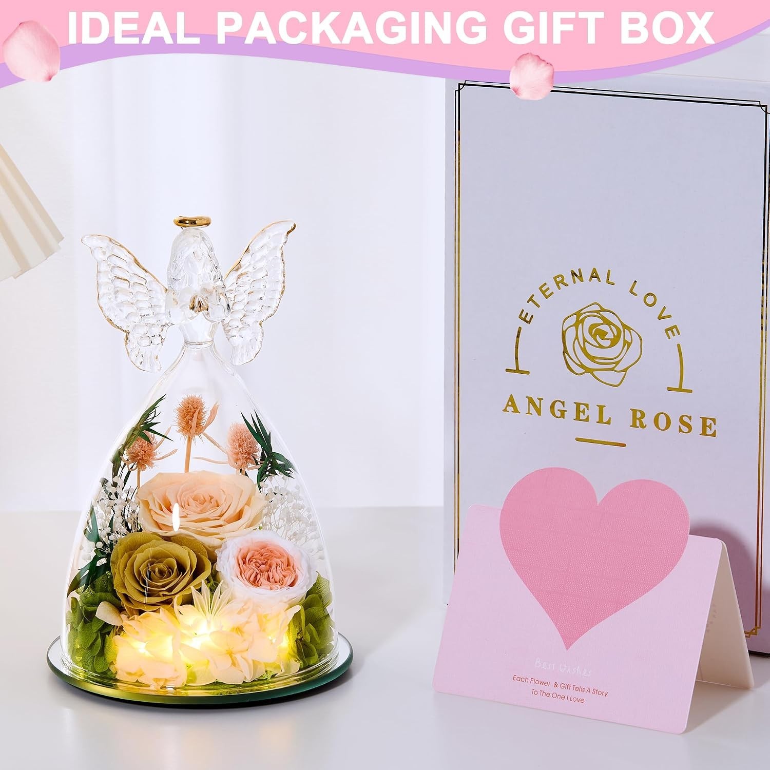 Forever Rose Gift for Women Angel Figurine