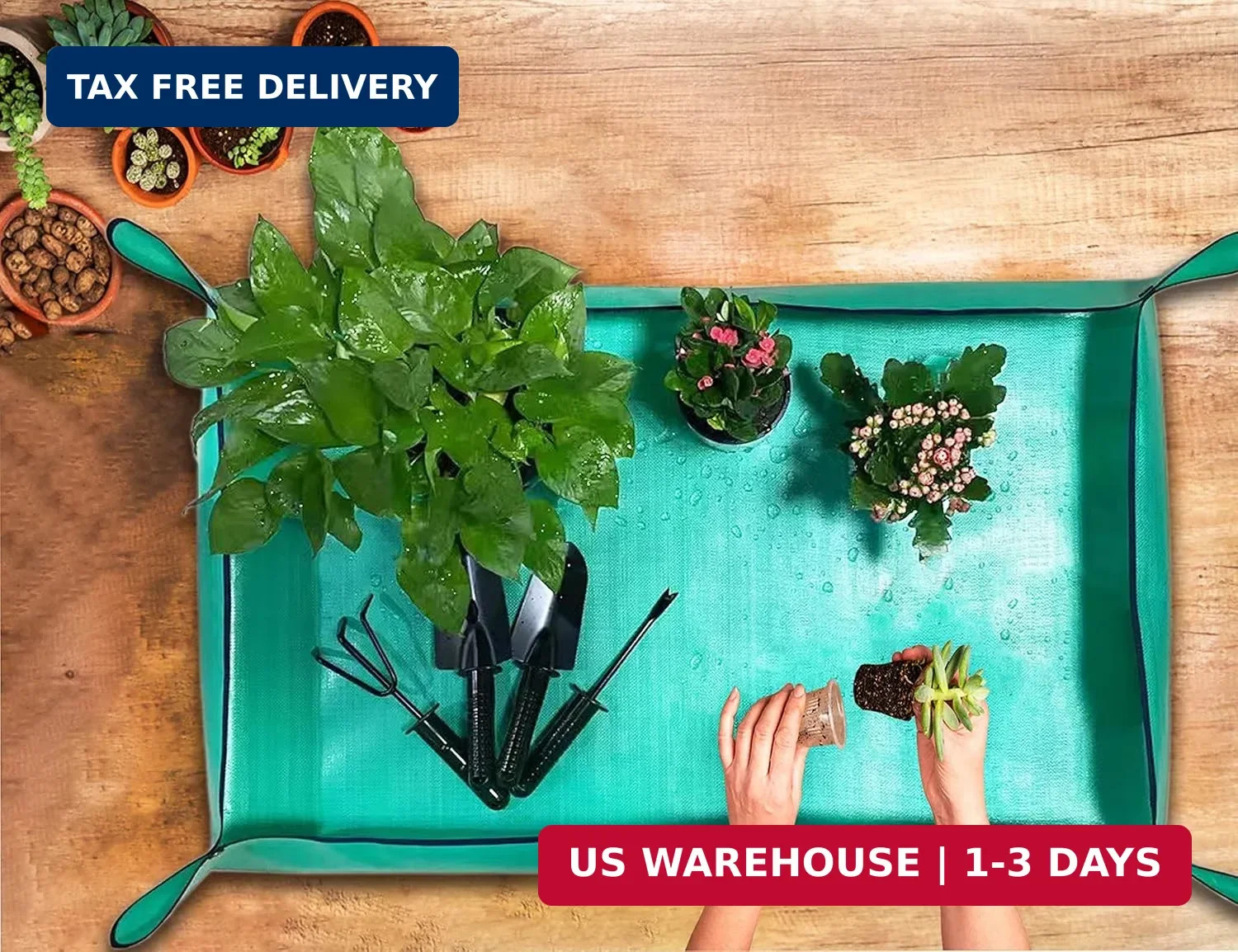 2 PCS Plant Repotting Mat for Indoor Plants, 43″ X 29″ Thickened Foldable Waterp