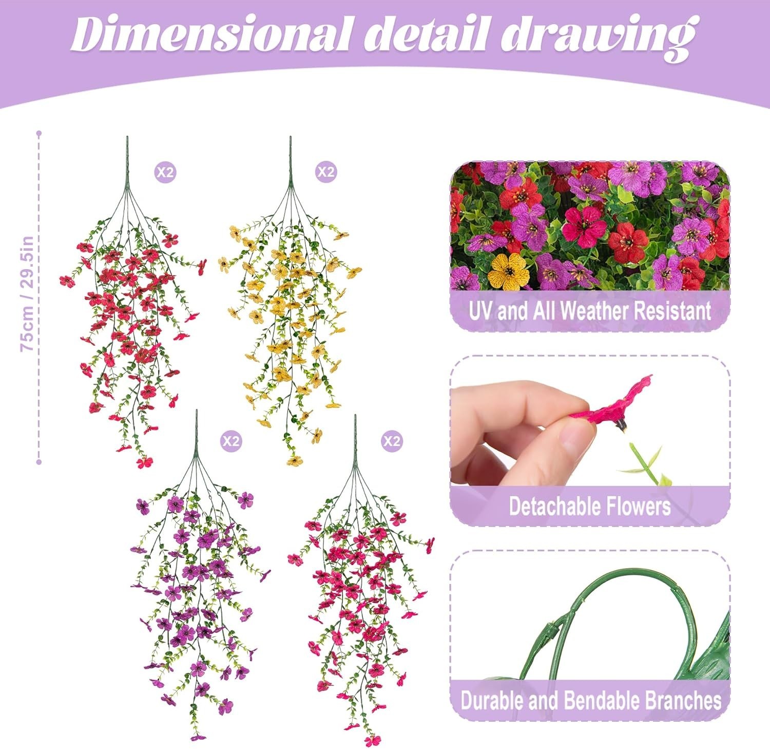 Realistic Fake Daisy Plants – 8 PCS Assorted Colors