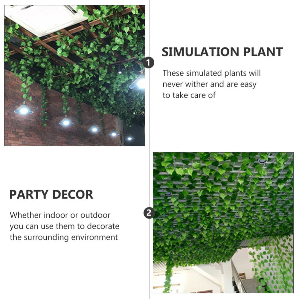 12 Pcs Decoration for Vines Fake Plants Green Leaves Office