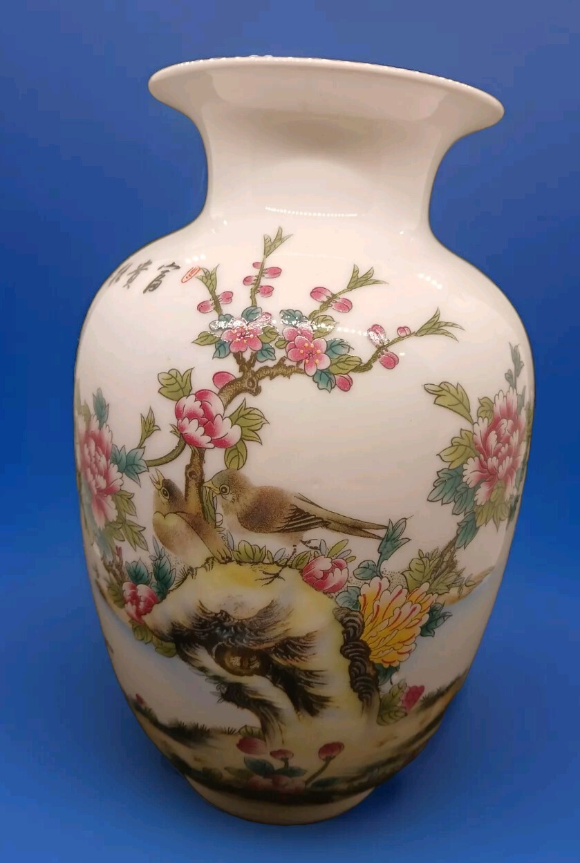 Aimeryup Coffee Table Vase Ornament Decor Flower Arrangement Retro, Hand Painted