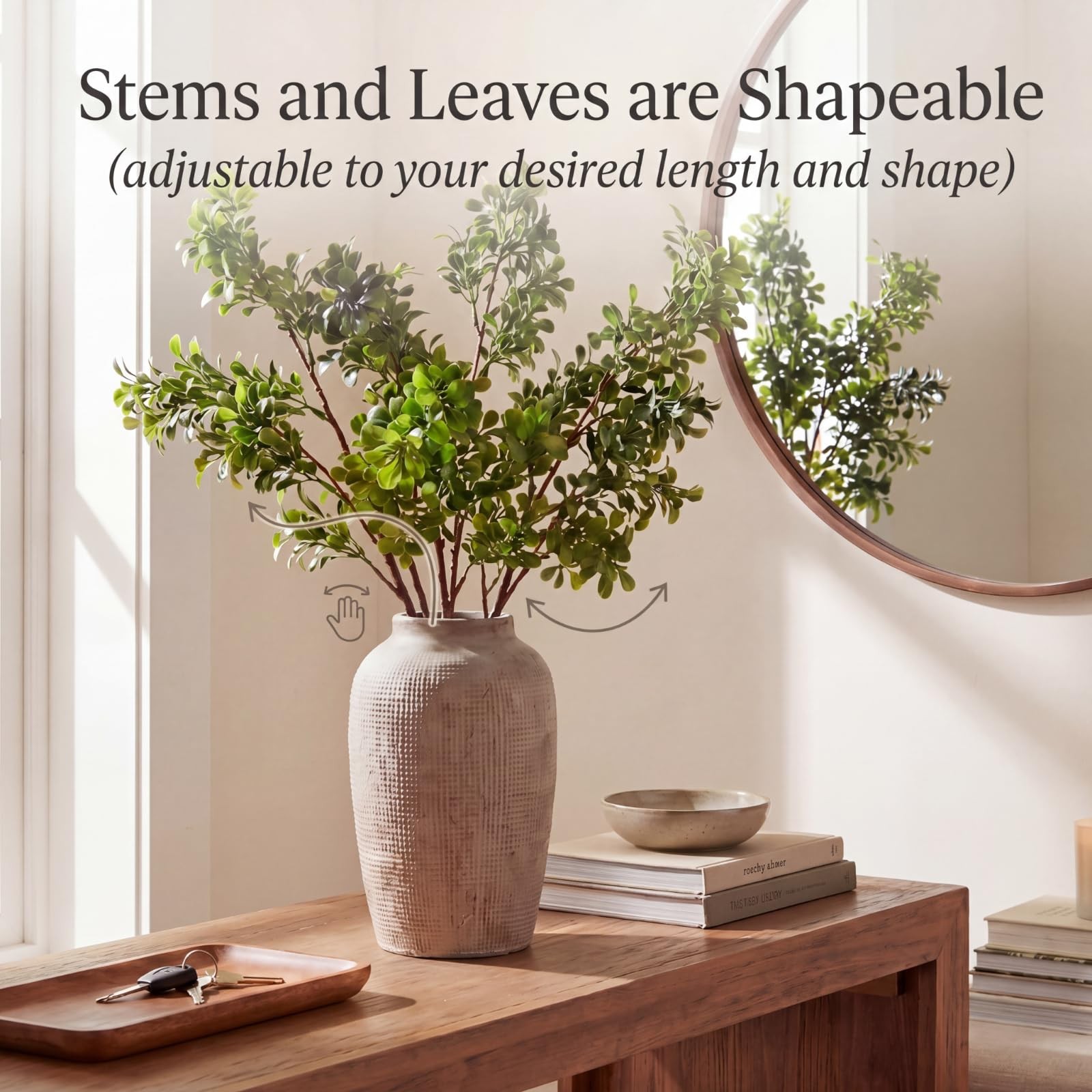 3 Pack 27.7 Inch Artificial Eucalyptus Stems Realistic Fake Greenery Plants E…