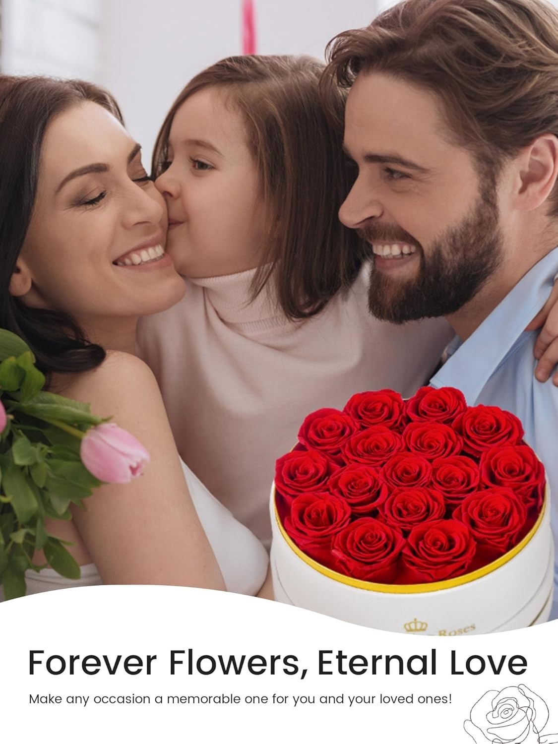 Preserved Roses Forever Flowers Real Roses in a Box Mother’S Day Birthday Flower