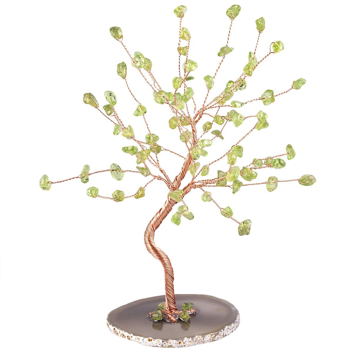Healing Crystal Money Tree with Agate Slices Base Polishing Tumbled Gemstones…