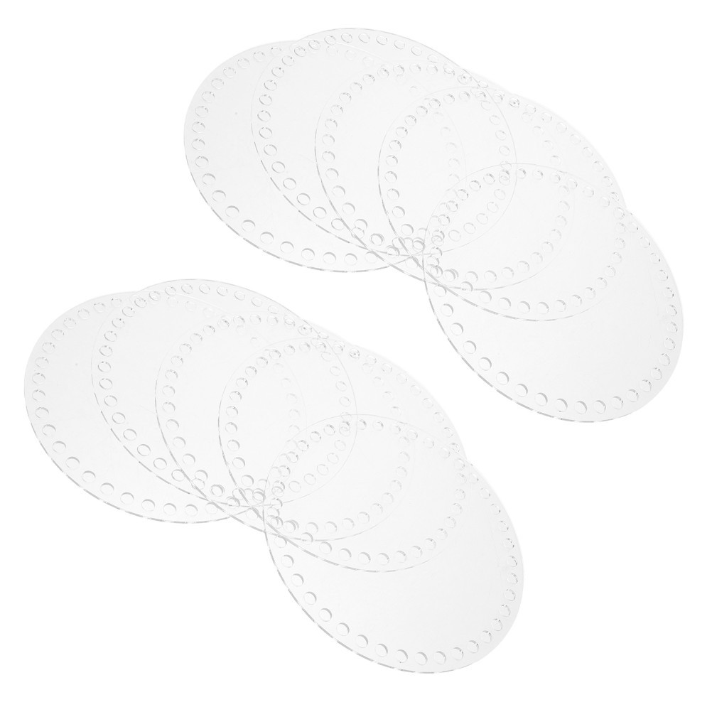 10Pcs Transparent Acrylic Base Boards for Crochet Handbag DIY Reusable Weaving