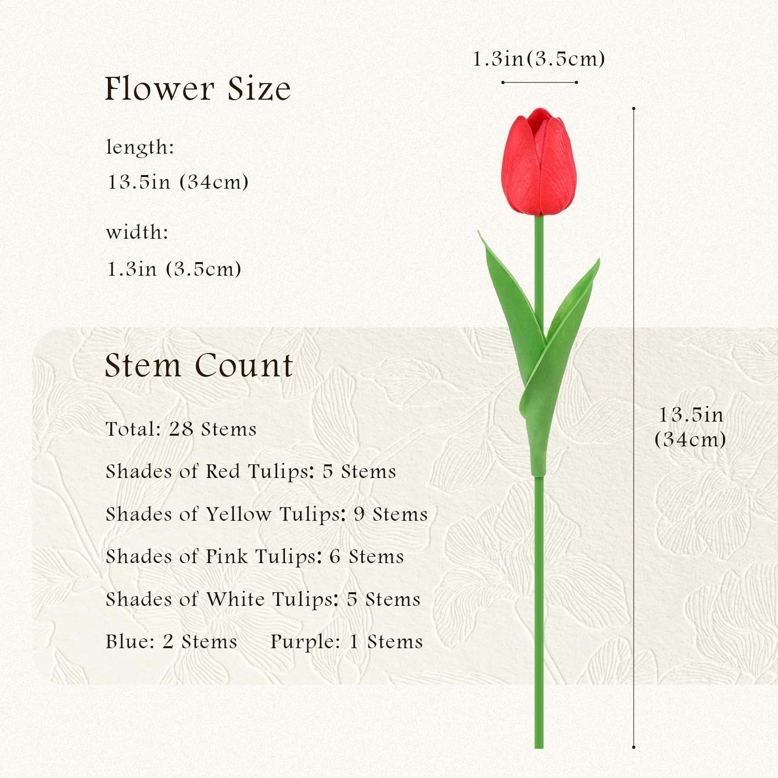 28 PCS Colorful Faux PU Real Touch Tulips Artificial Flowers Home Decor