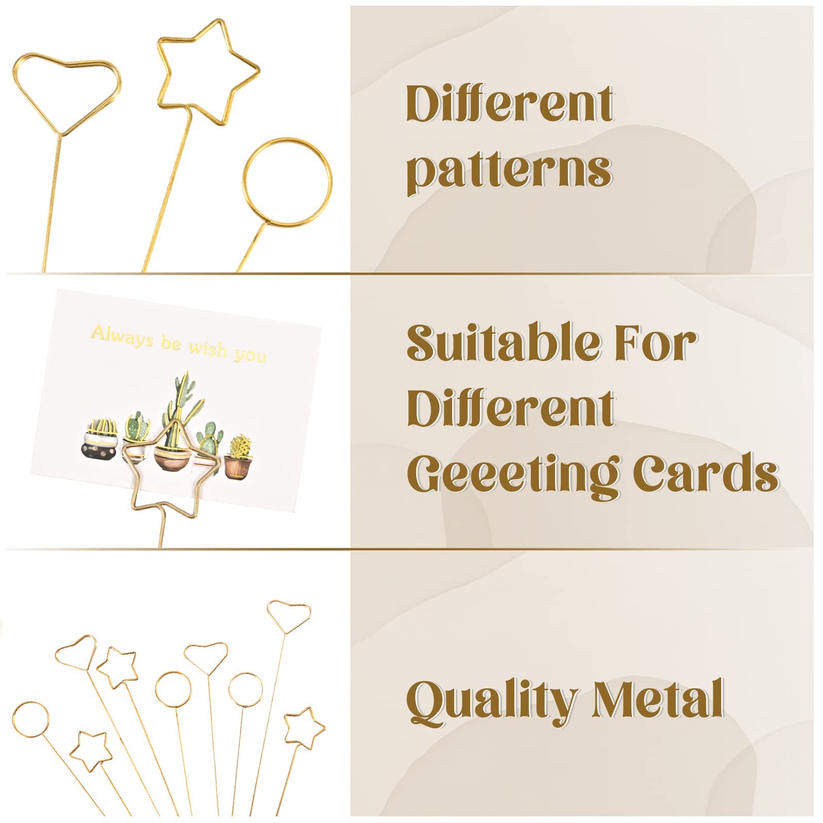 30pcs Metal Floral Place Card Holder,Heart Round Star Shape Photo Memo Table …
