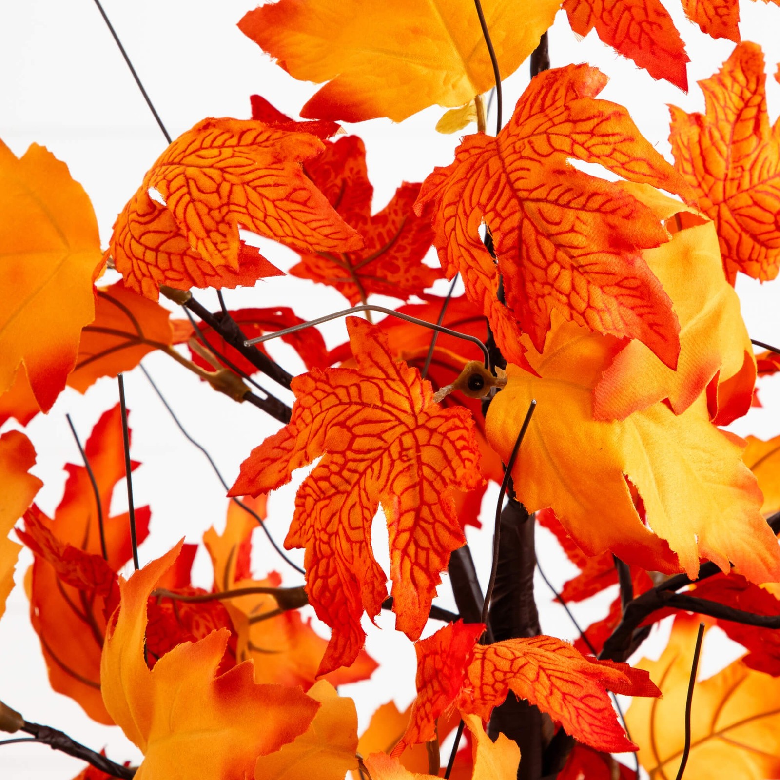 Nearly Natural 2ft Pre-Lit Bright Autumn Maple Fall Tree w/ 24 Warm White LED