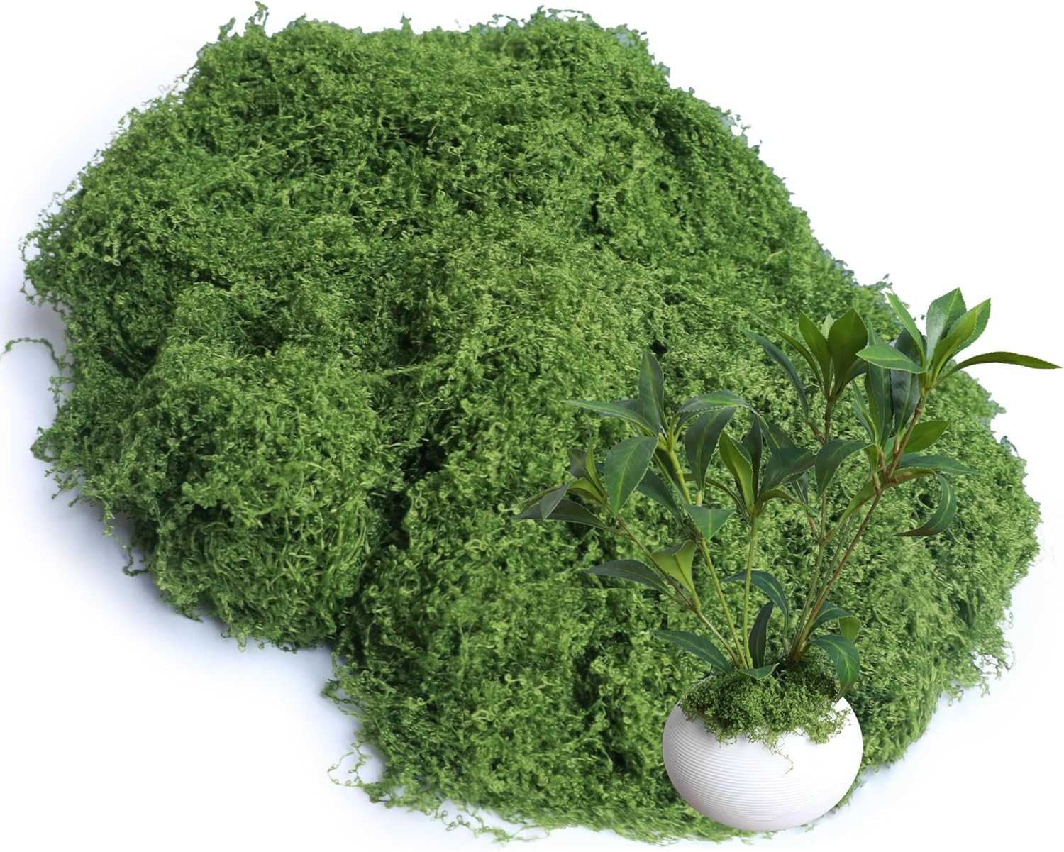 5.3oz Green Fake Moss Artificial Floral Moss Faux Plant for DIY Crafts Fairy Gar