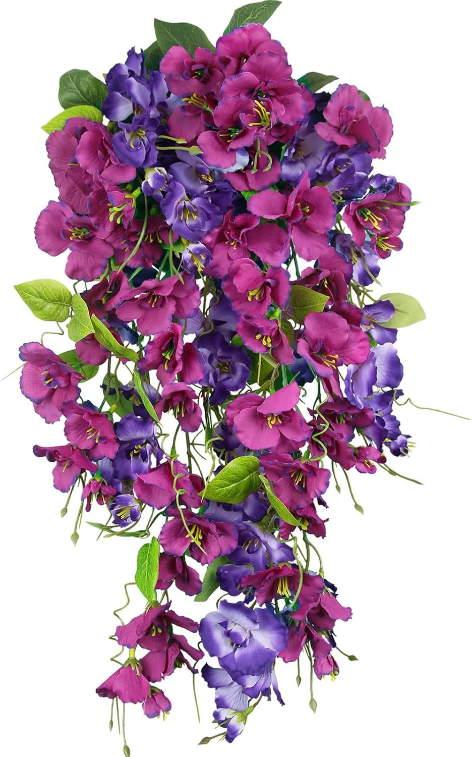 2Pcs Artificial Flowers for Outdoors Fake Plants Outside Magenta, Light Purpl