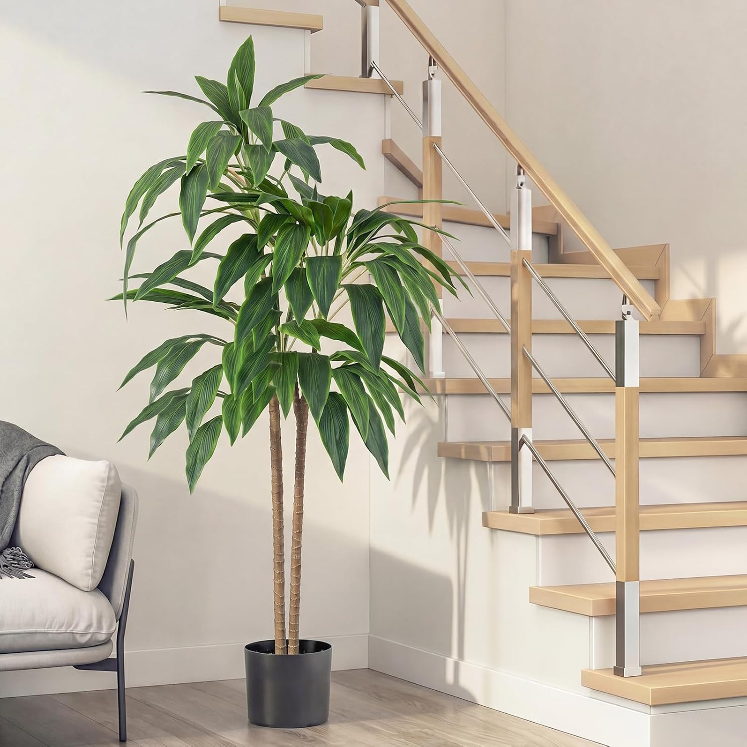 51In Artificial Dracaena Tree, Tall Fake Faux Plants Indoor with Lifelike Leaves