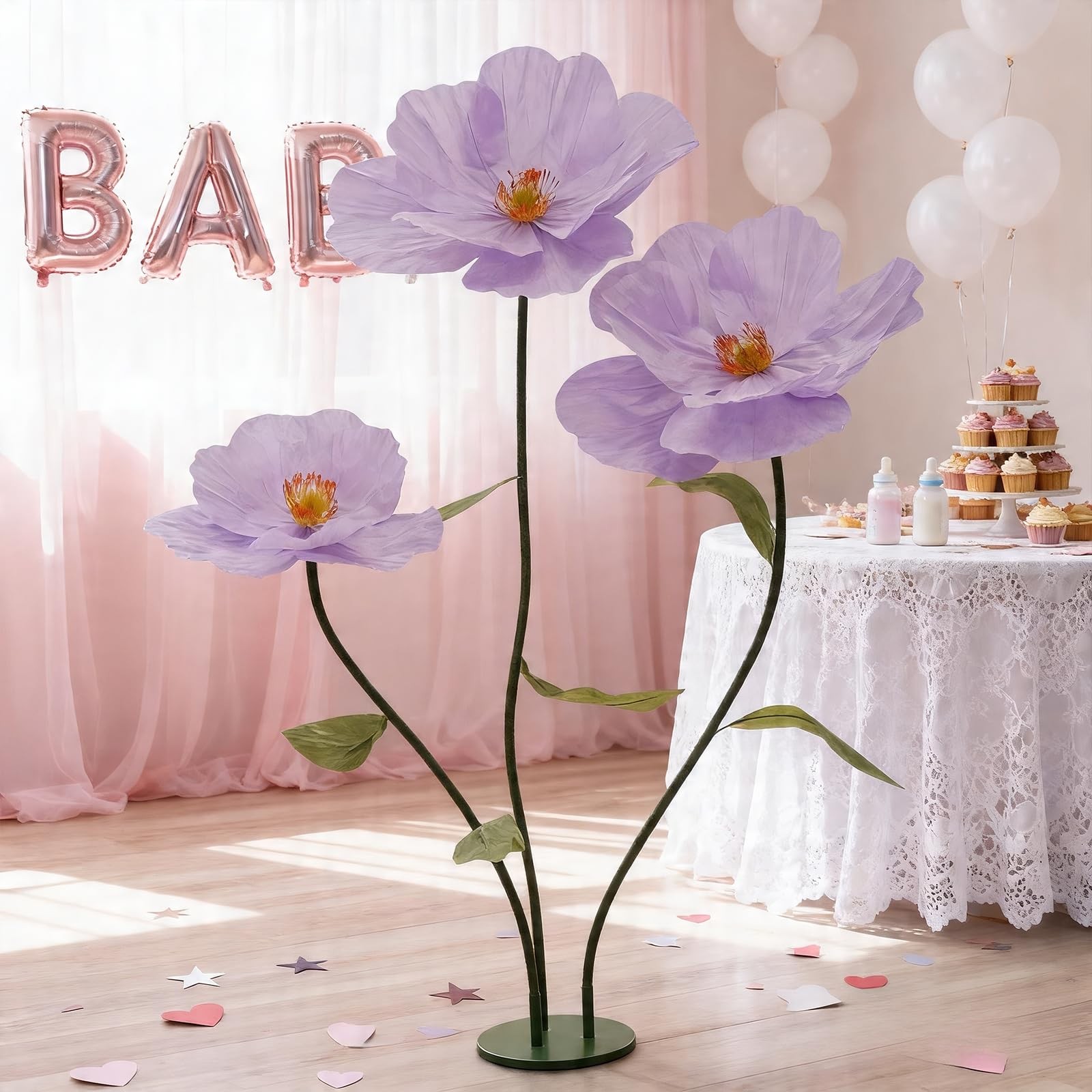 ZHBHYZ Giant Artificial Flowers for Decoration with Stand,Large Paper Flowers…