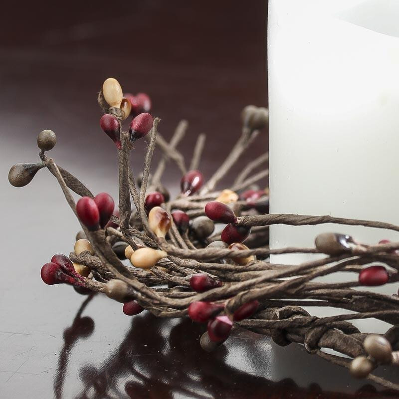 Pack of 4 LIght Bown, Dark Brown and Red ‘Peacan’ Pip Berry 7″ Rings