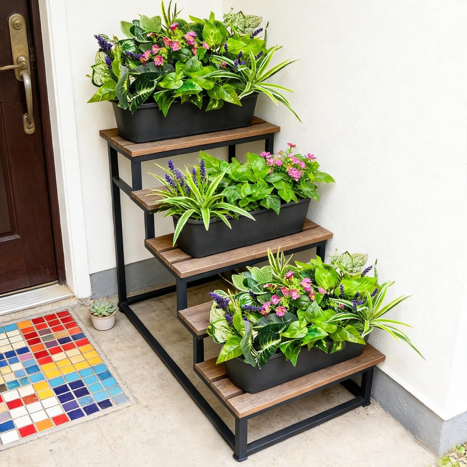 12 Pcs Artificial Plants for Outdoors Faux Greenery Leaves UV Resistant Reali…