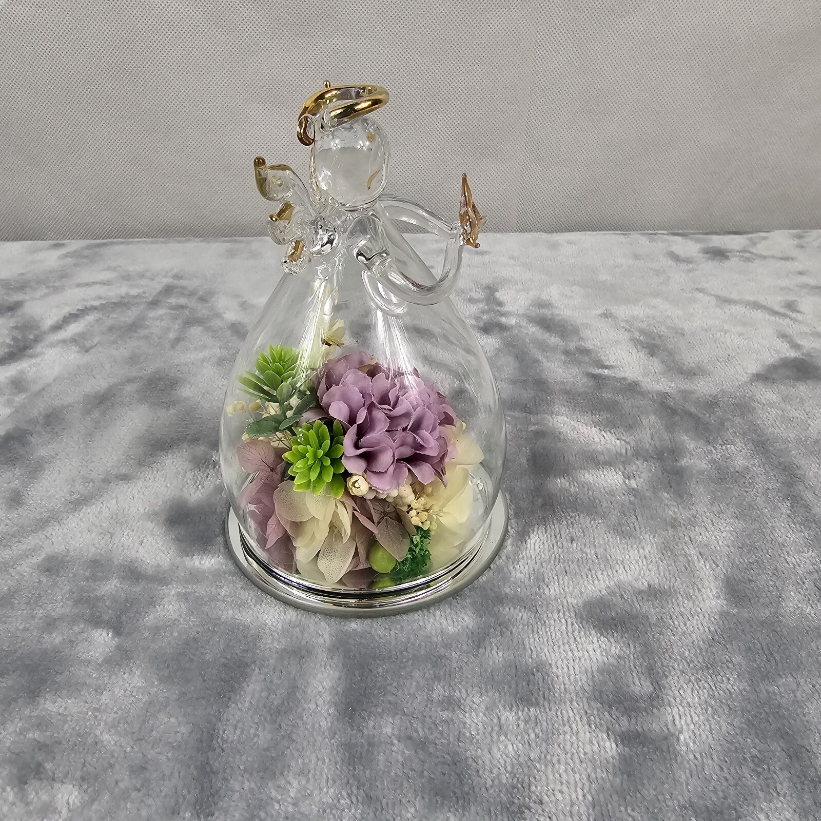 Preserved Flower Gifts in Glass Angel Figurines, Birthday Gifts for Women