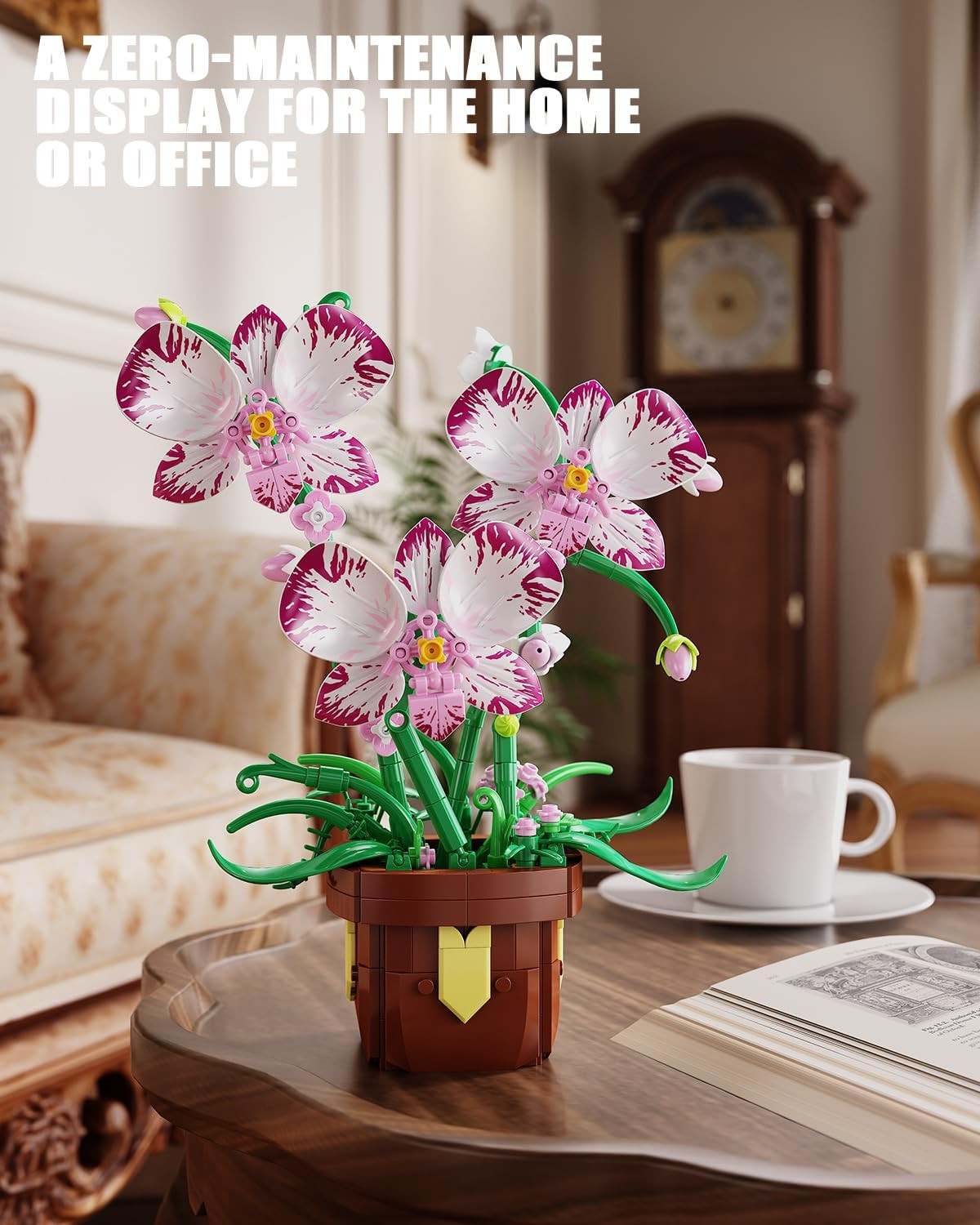 Flowers Botanicals Orchid Building Set – Artificial Flower Building Blocks for A