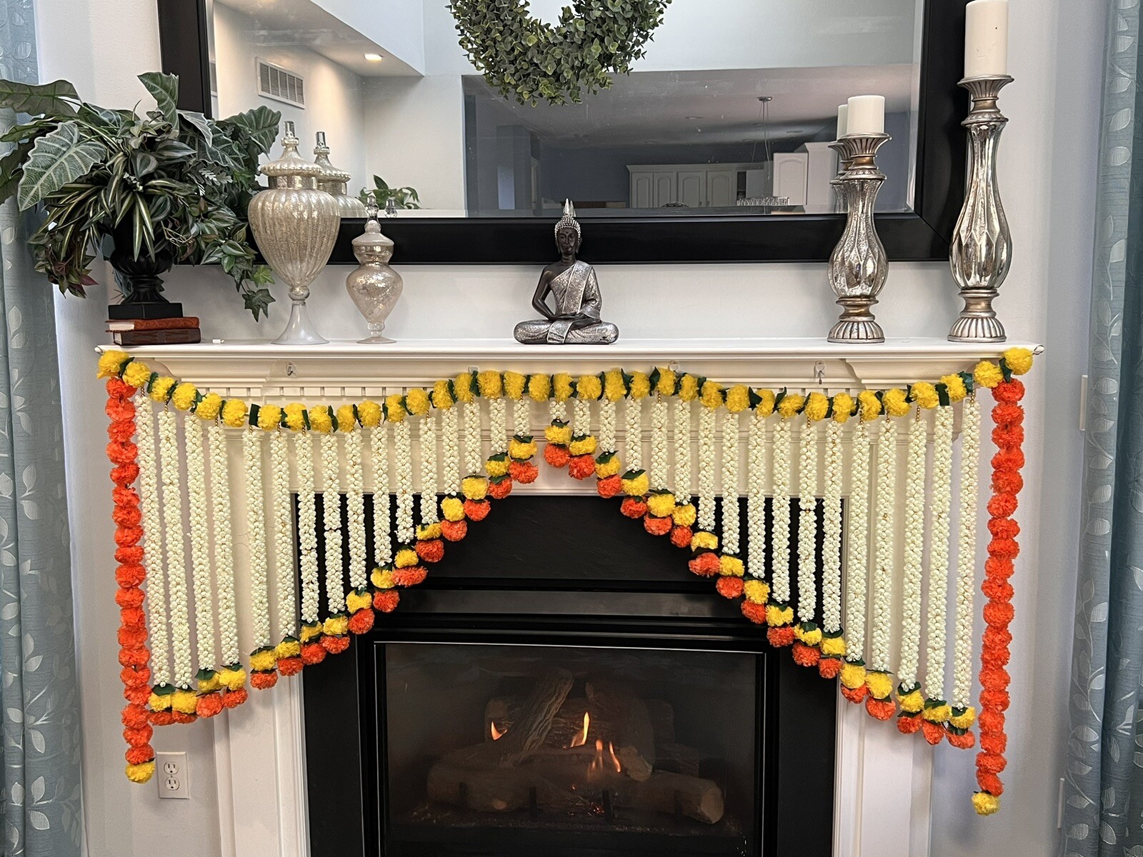 6 Feet Marigold heavyduty backdrop Toran garland indian wedding diwali decor