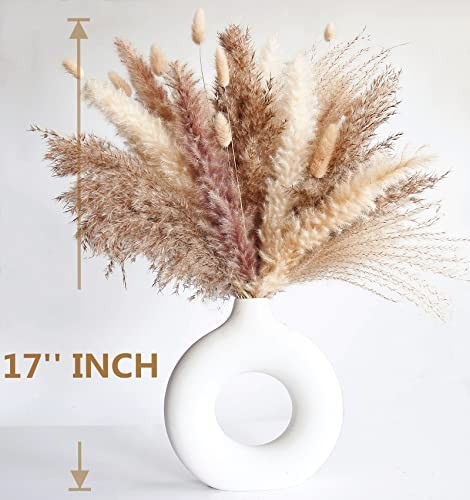 Natural Dried Pampas Grass Decor 110 Pieces White Bunny Tails Fluffy Boho Indoor