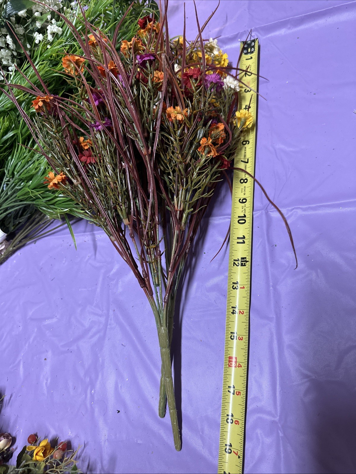 #A11 Lot 5. Artificial flowers and leaves for decorations 2+ lbs