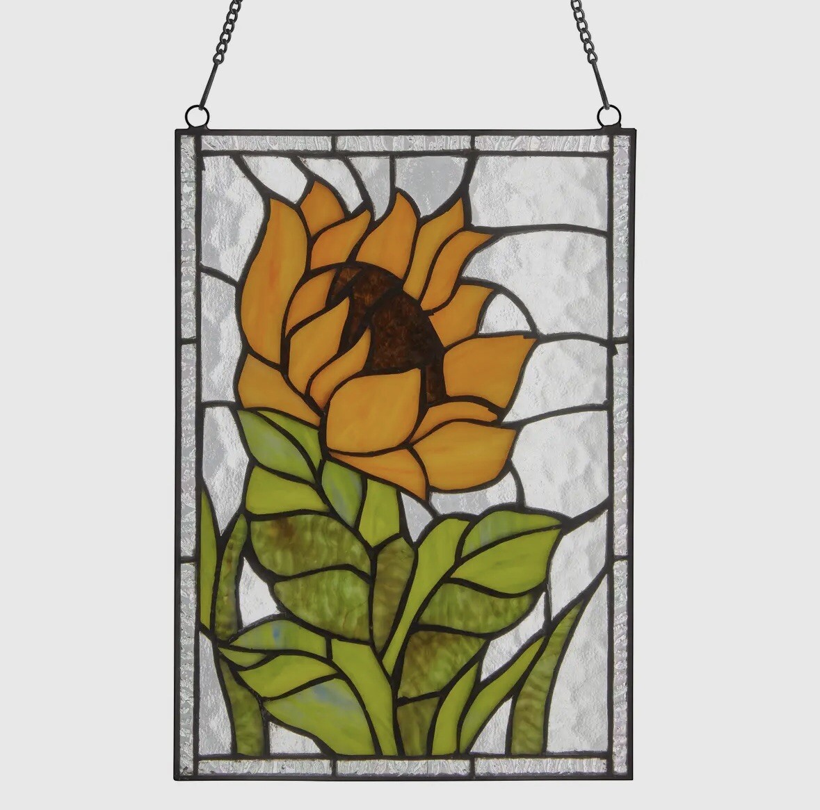 Multicolored Sunflower Stained Glass Window Panel