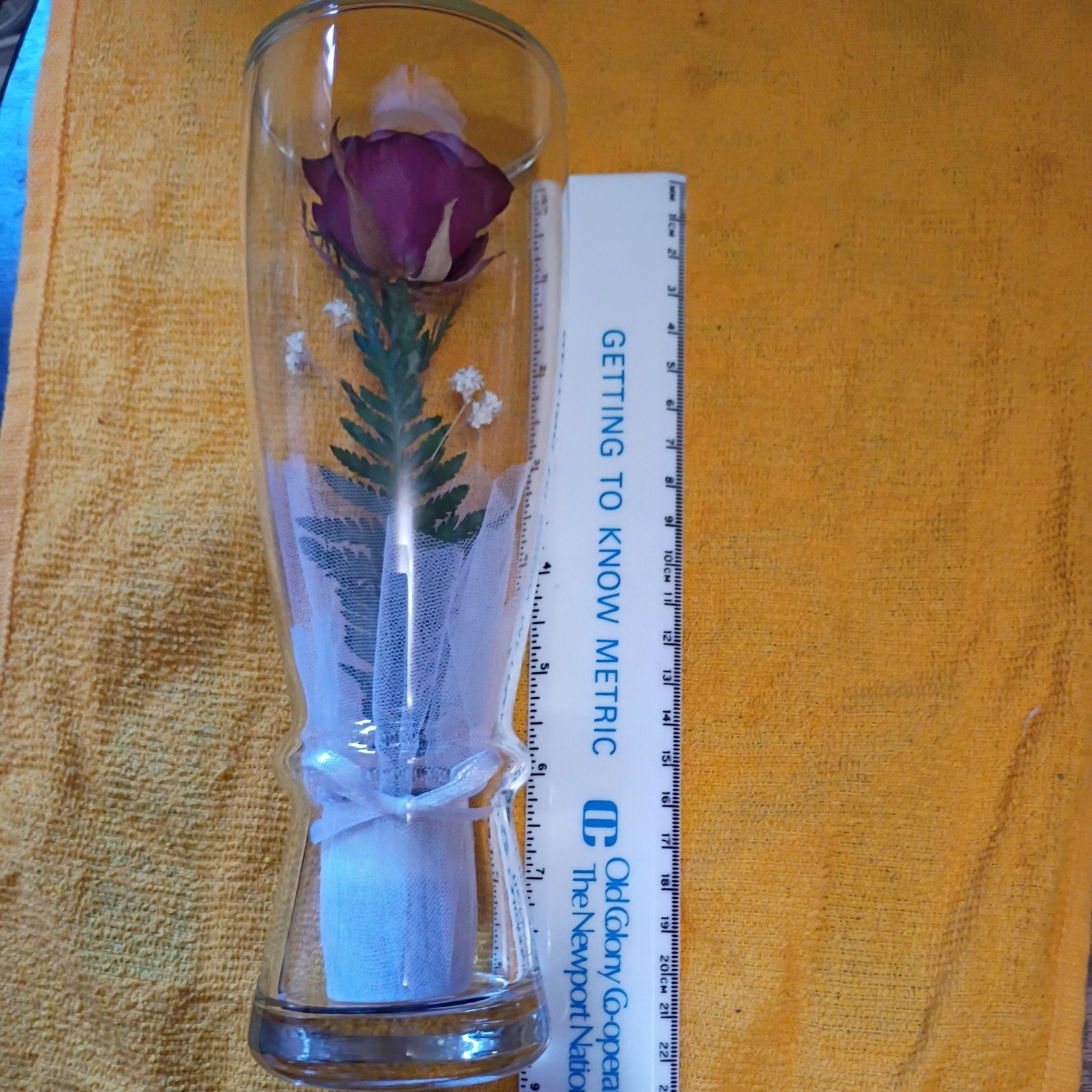 Beautiful Vintage Preserved Flowers Handmade Real Rose Sealed Glass