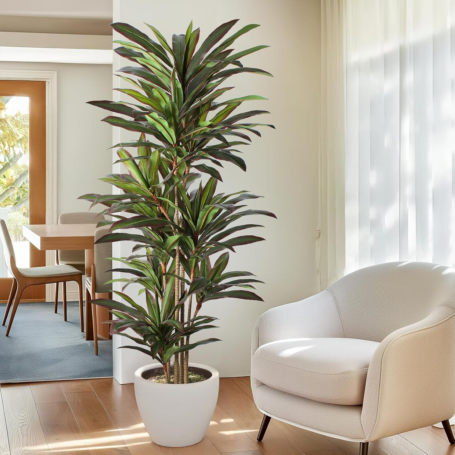 6Ft Dracaena Red Yucca Artificial Plant – Realistic Faux Tree for Home Decor
