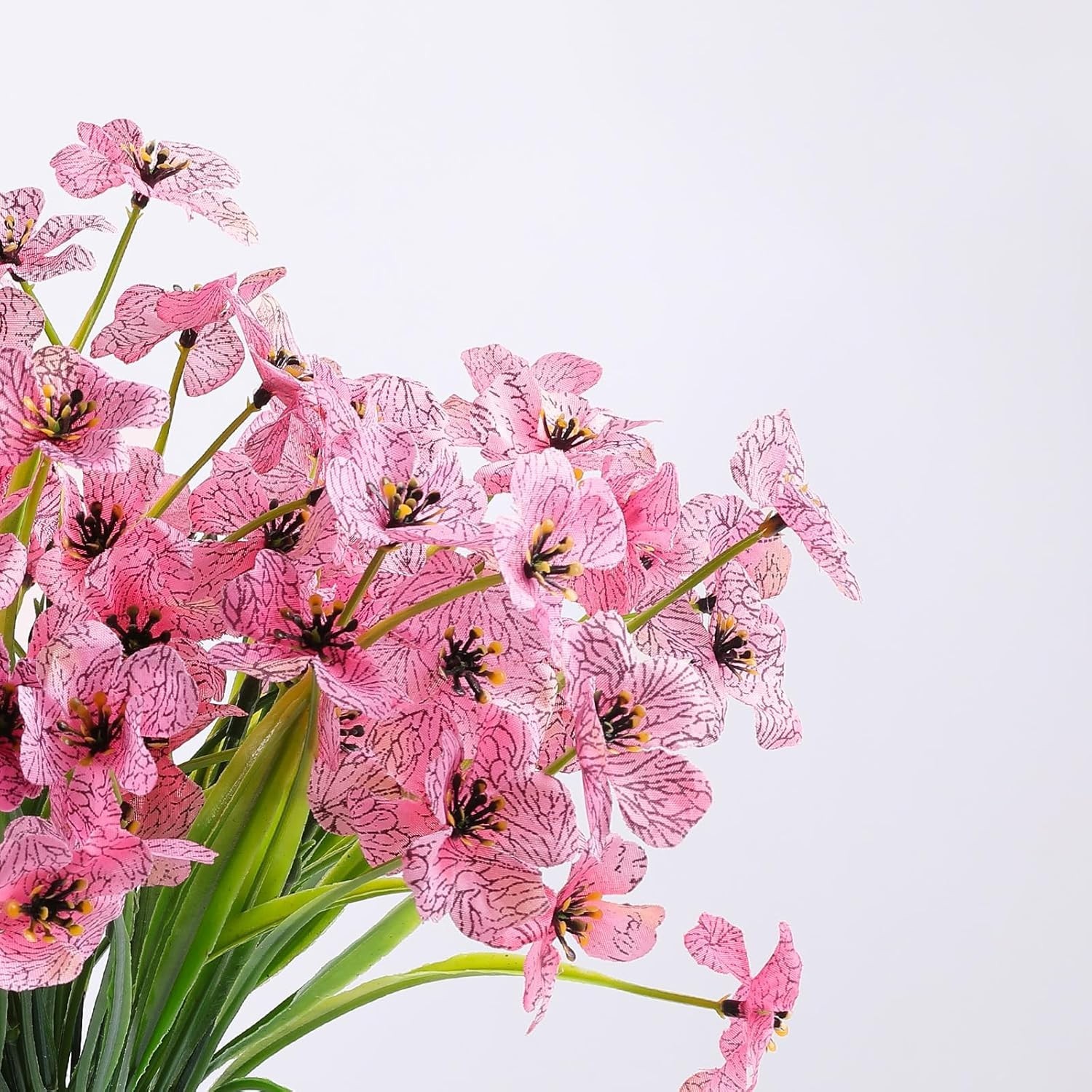 24 Bundles Artificial Flowers for Outdoors, UV Resistant Artificial Outdoor