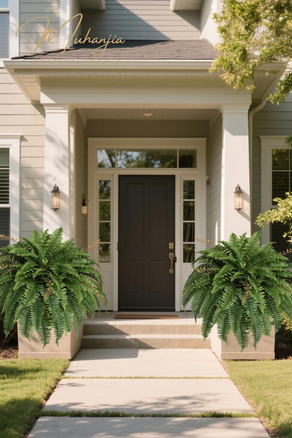 Artificial Boston Fern Silky Bush, 48IN Faux Fern Large Hanging Lifelike Plan…