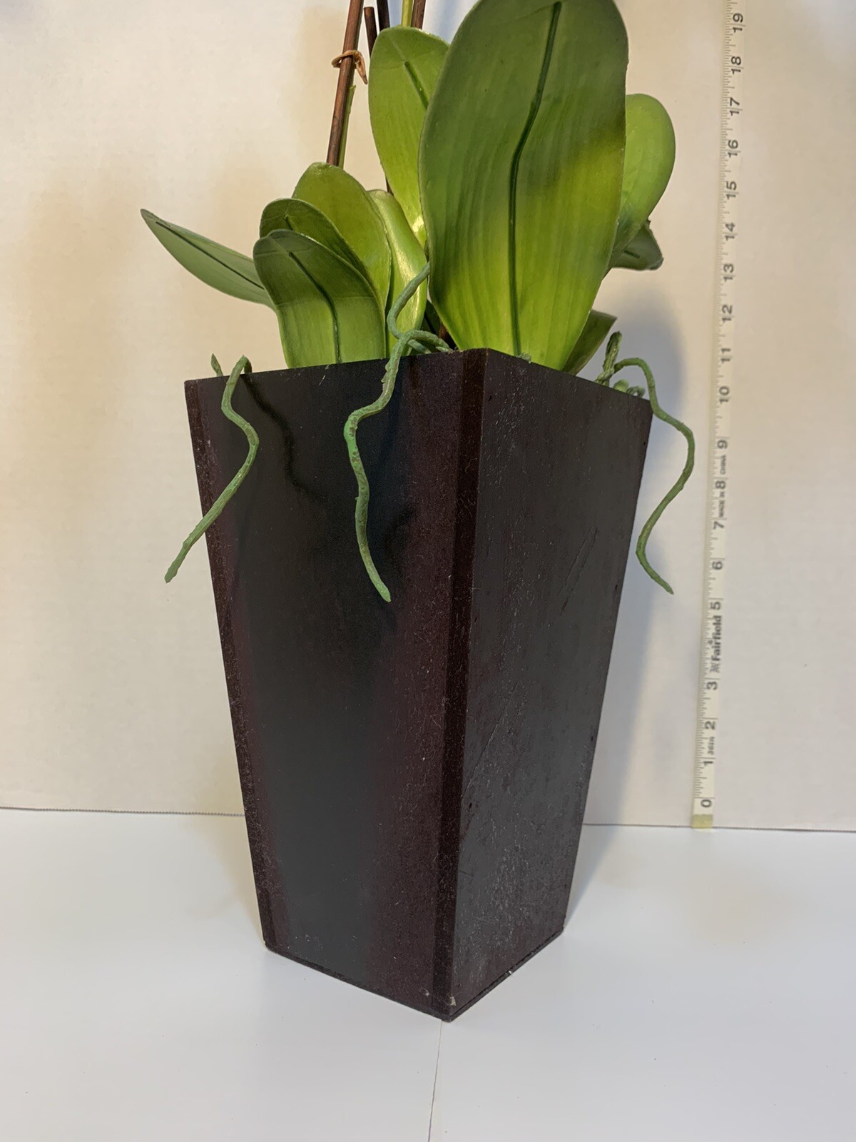 Faux White Butterfly Orchids in Planter