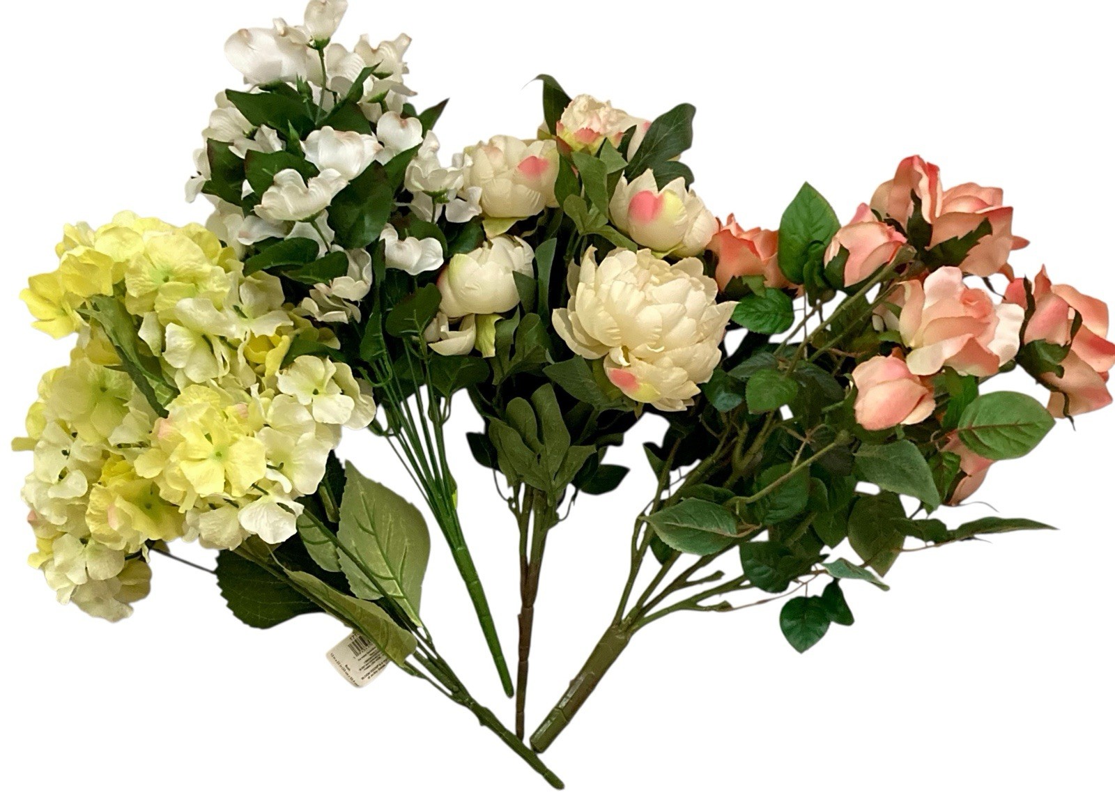 Artificial Silk Flowers Bushes LARGE Blooms Roses Hydrangea Peony Dogwood Decor
