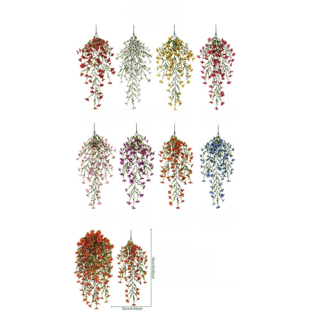 Violet Eucalyptus Floral Garland 76cm Silk Wall Hanging for Wedding Decor