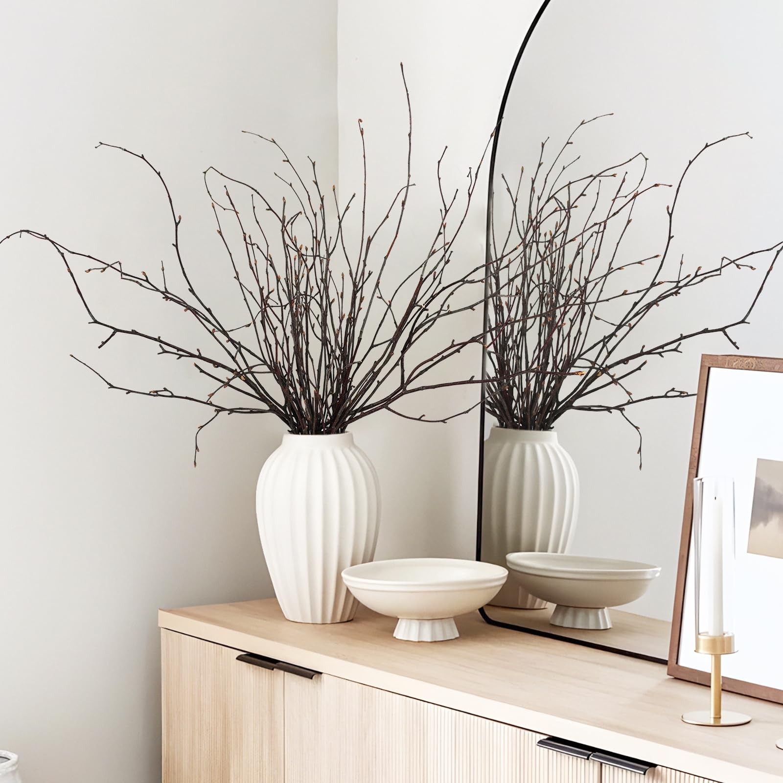 200 PCS Dried Birch Branches 17 Inch Natural Twigs Decorative Vases Crafts