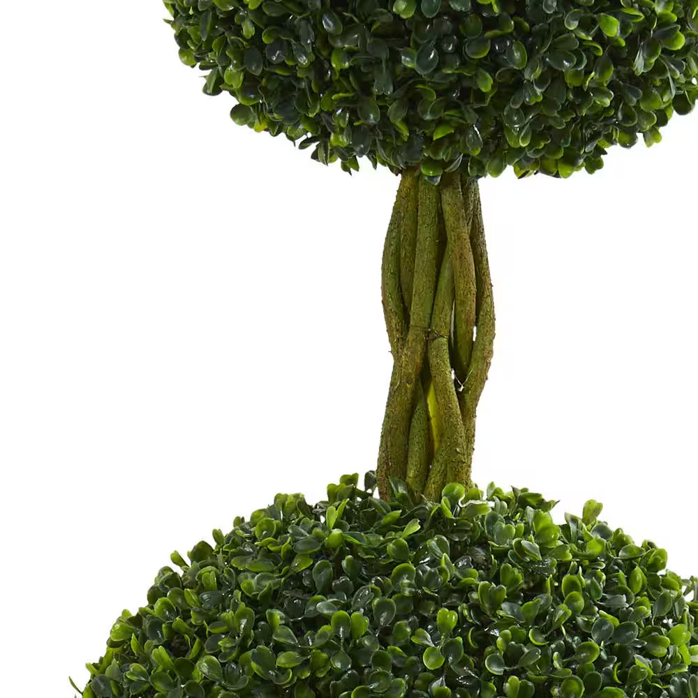 5 Ft. High Indoor/Outdoor Double Boxwood Ball Topiary Artificial Tree in Slate P