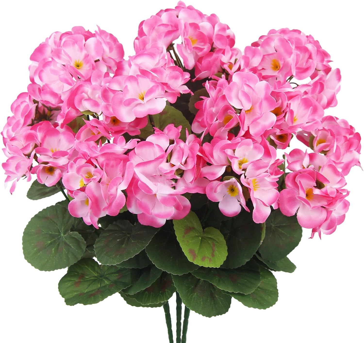 3 Pcs Artificial Geraniums Flowers Silk Geraniums for Outdoors UV Resistant Pink