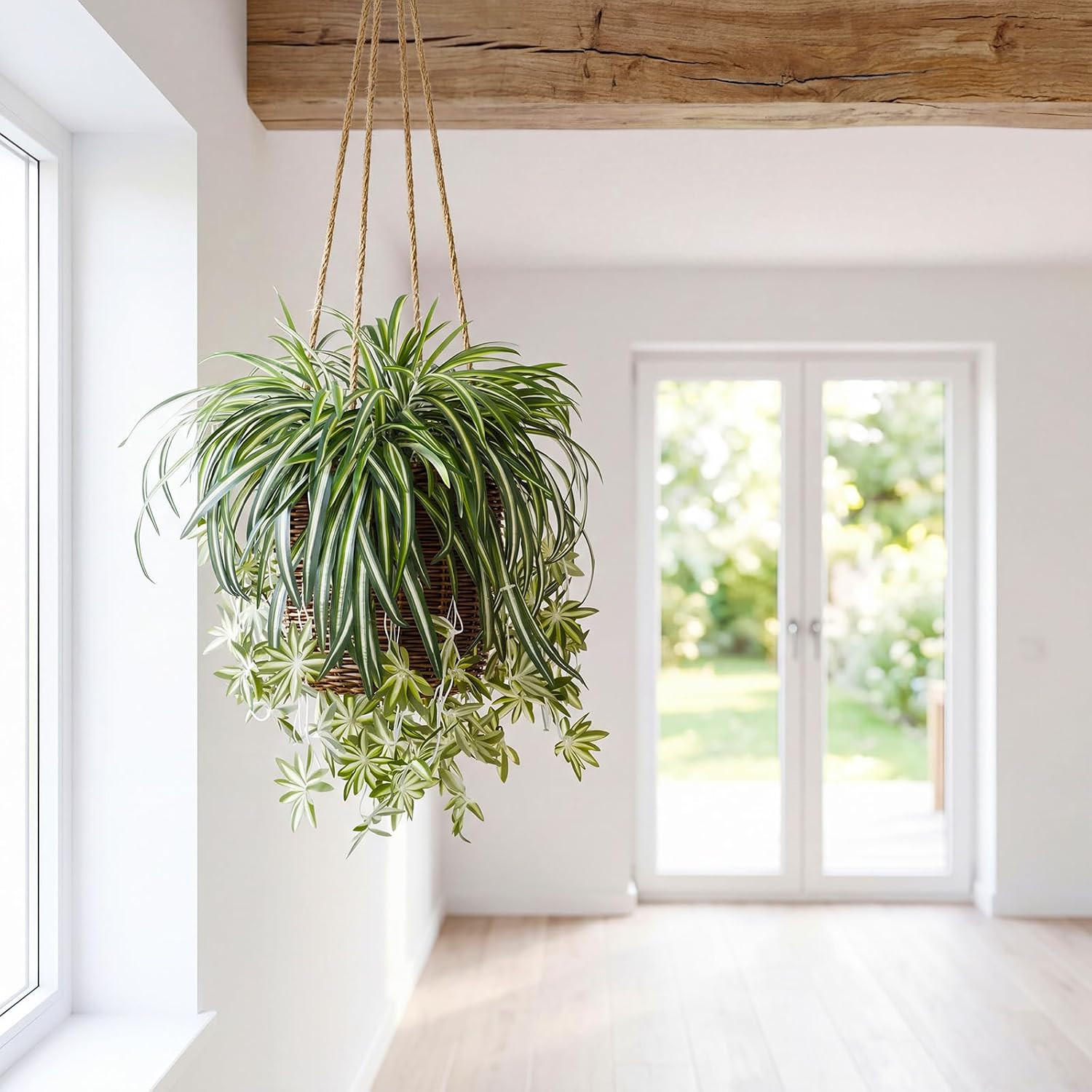 12 Pcs 24″ Artificial Spider Plants for Indoor Outdoor Decor – Silk Greenery
