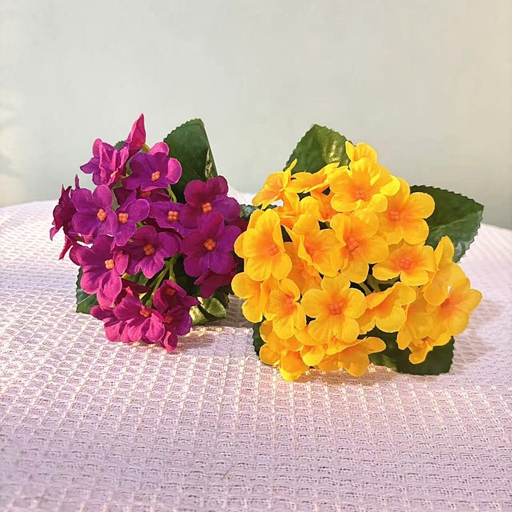 Plastic Violet Flower Bonsai in Pot 15cm Wide 14cm High for Indoor Decor